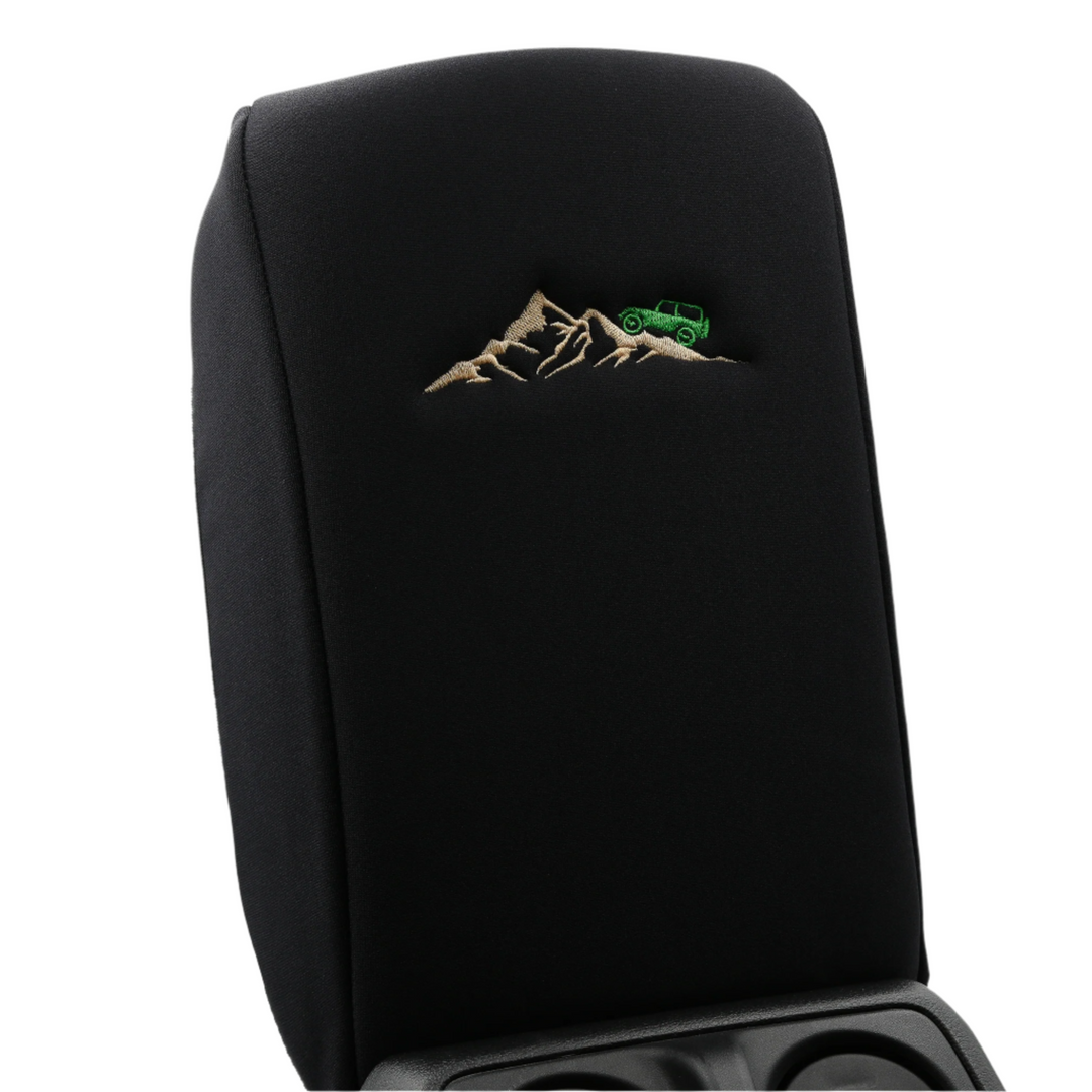 Armrest Console Cover Green Jeep on Mountain 