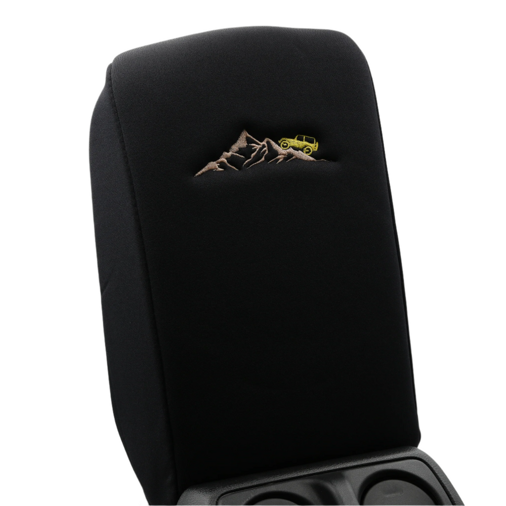 Jeep Mountain Armrest Cover Yellow Thread