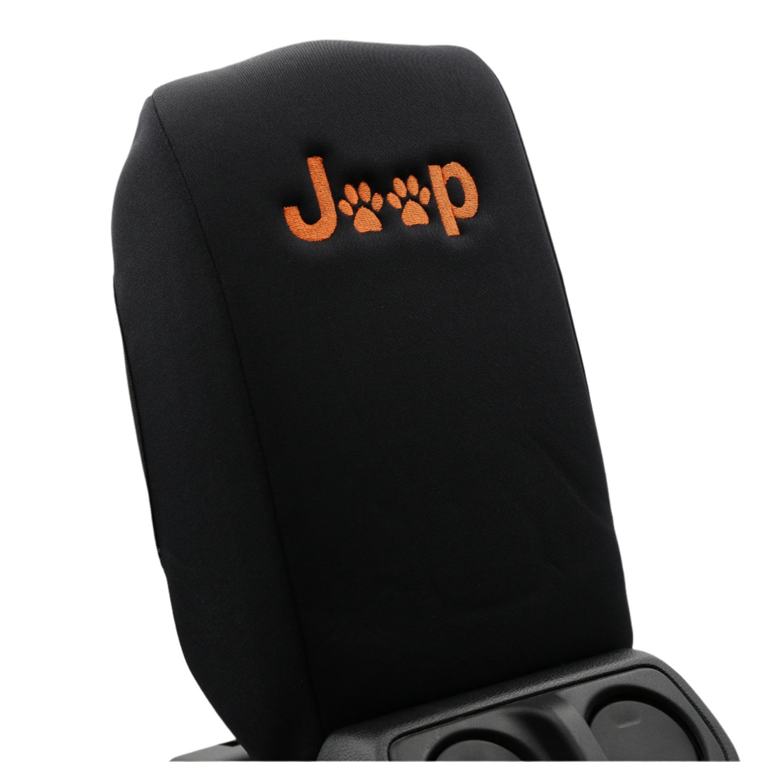 Jeep Paw Print armrest cover orange thread