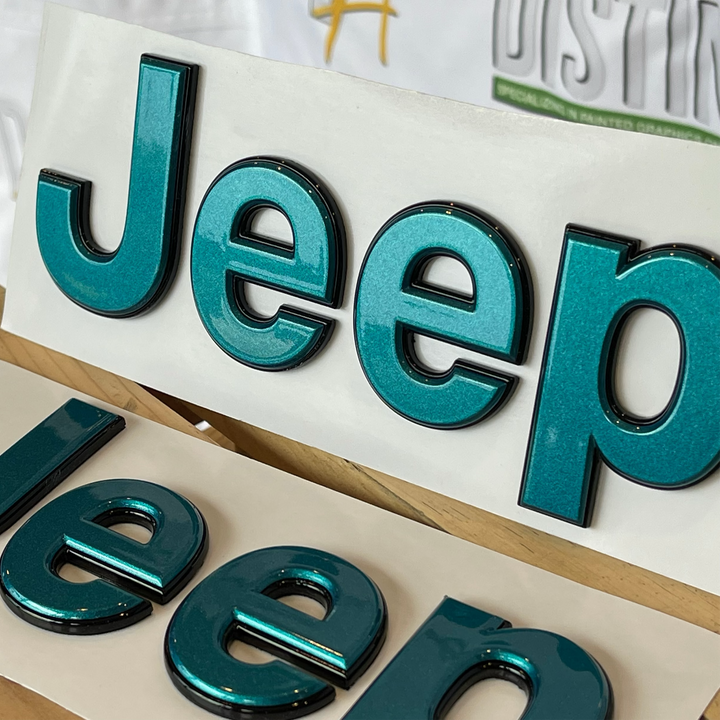 v2 Painted "JEEP" Nameplate Emblems JL/JT/JK (all models)