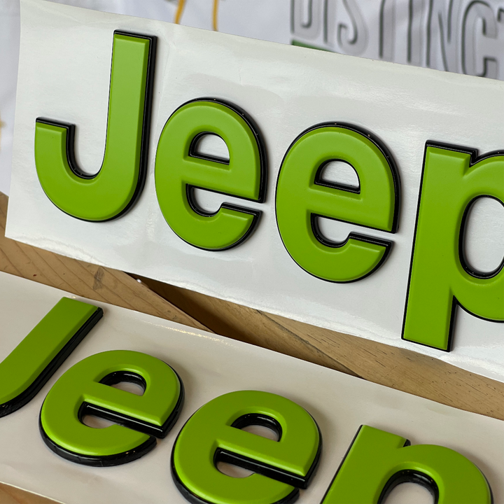 Gecko Jeep Nameplate Matte Finish Distinction Applied