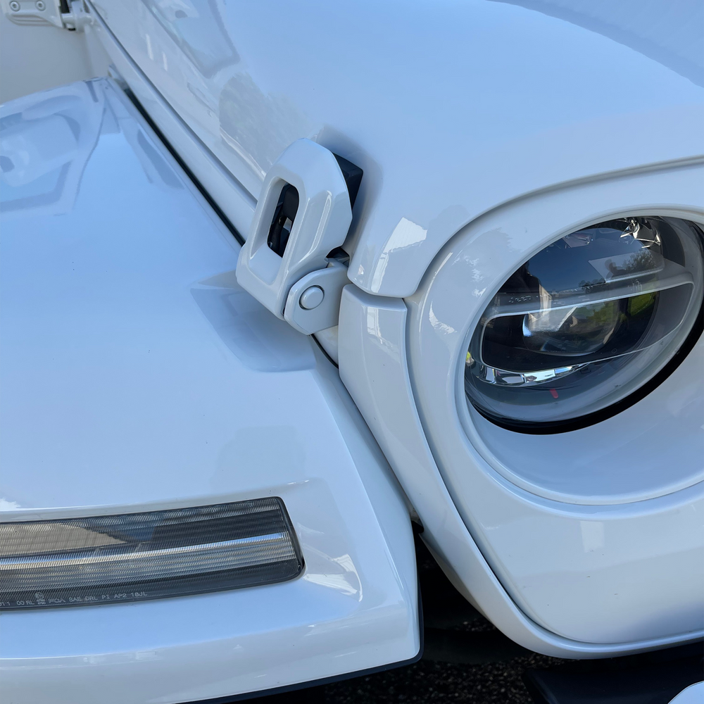 Custom Painted Hood Latches Bright White Gloss Finish