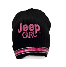 Licensed Beanie Jeep Girl KBJGBP Black and Pink Jeep Girl Lettering