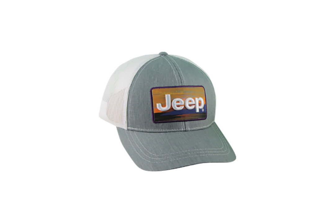 JEEP Logo on heathered Gray Trucker Hat JPPWGA